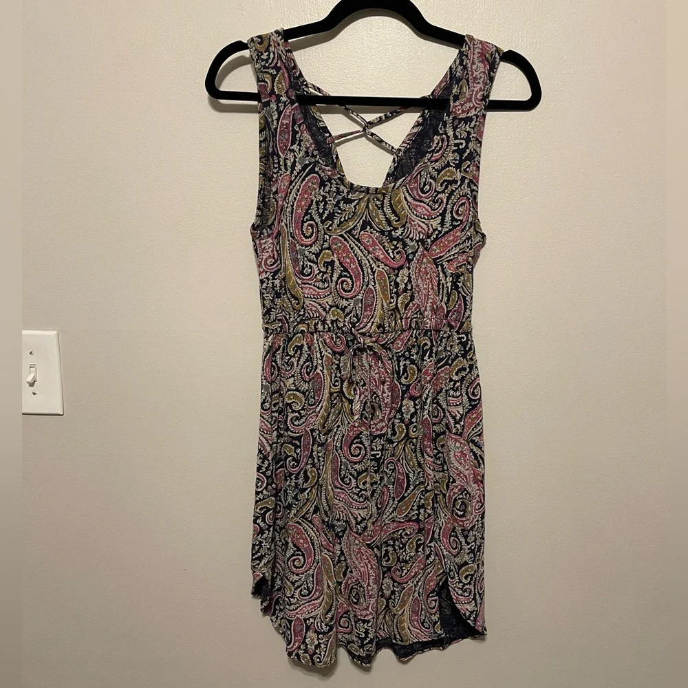 Linen Paisley Print Summer Dress - Picture 1 of 6